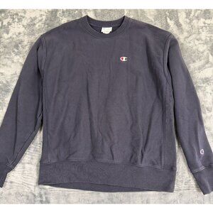 Champion Reverse Weave Crewneck Sweatshirt X-Large Navy Blue MENS